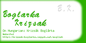 boglarka krizsak business card